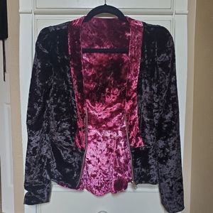 Reversible crushed velvet blazer